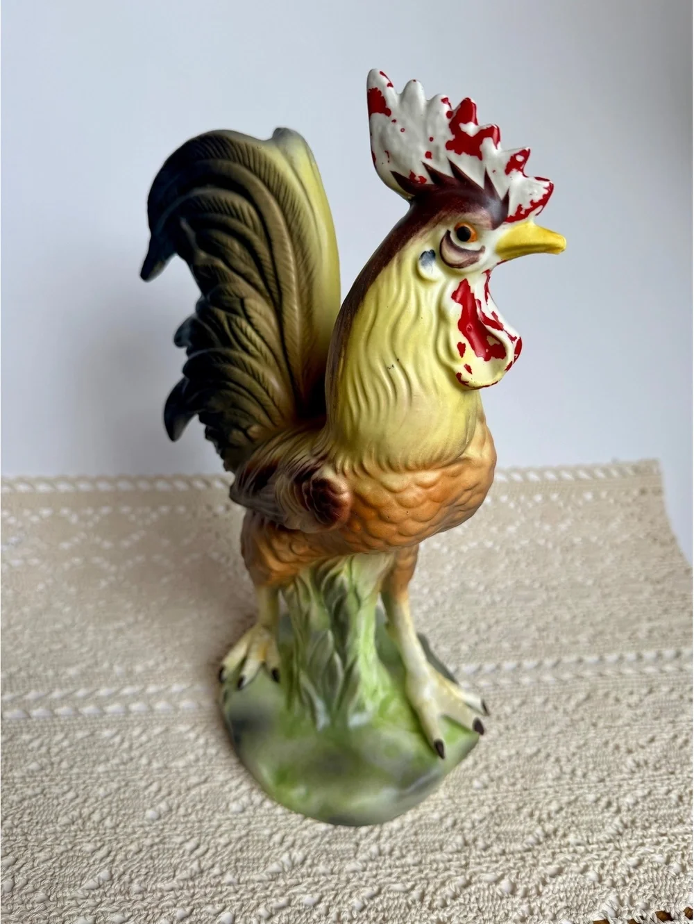 Vintage Ceramic Rooster Figurine Farmhouse Country Kitchen Decor